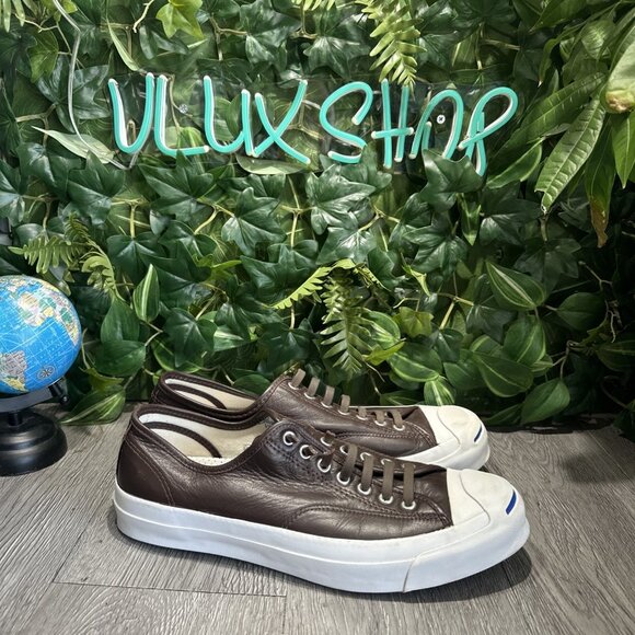 Converse Jack Purcell Signature OX Sneakers Mens 10 Burnt Umber Leather 149911c - Picture 1 of 11